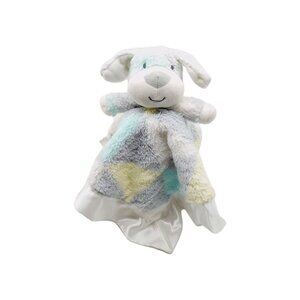 Security Blanket Lovey Baby Essentials Dog Puppy Gray Mint Yellow Satin